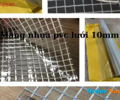 màng pvc ô lưới kẹp sợi polyester trắng
