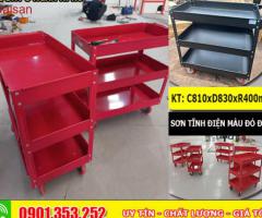 Xe đẩy 3 ngăn đựng & treo đồ nghề - Tiện lợi cho xưởng Gara - 4