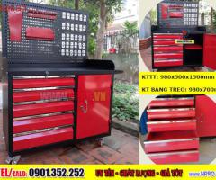 Tủ Đồ Nghề 5 Ngăn Kéo + Ngăn Mở Cánh + Bảng Treo Dụng Cụ