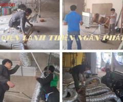 Lắp đặt máy lạnh giấu trần nối ống gió cho nhà xưởng tại Long An
