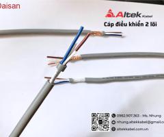 Cáp điều khiển 2 lõi vỏ xám, cáp đồng mềm Altek Kabel