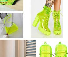 Nhựa pvc mua ở đâu - pvc Xanh Neon may balo, phụ kiện, giày dép - 2