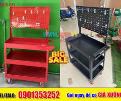 Xe đẩy đồ nghề 3 tầng, kệ đựng dụng cụ, xe đẩy 3 ngăn - 2